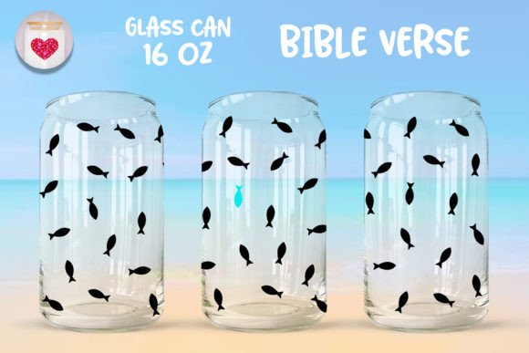 Background Jesus Fish 16 Oz Glass Can Graphics Templates