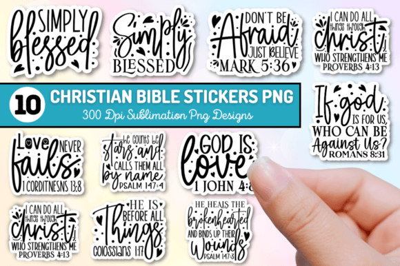 Christian Sublimation Stickers Bundle Graphics & Crafts