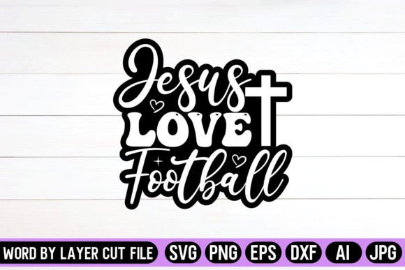 Jesus Love Football SVG Sticker: Graphics & Crafts for Local Business