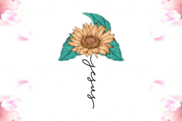Jesus Sunflower Sublimation PNG Graphics for Crafts