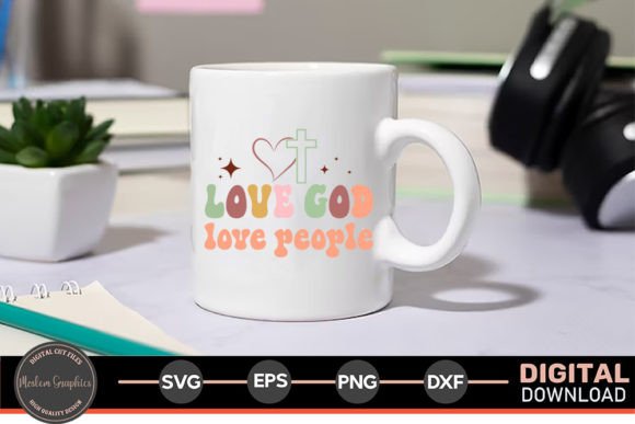 Love God Love People - Jesus Retro SVG