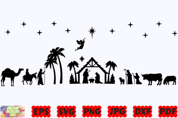 Nativity SVG Scene for Crafts and Graphics